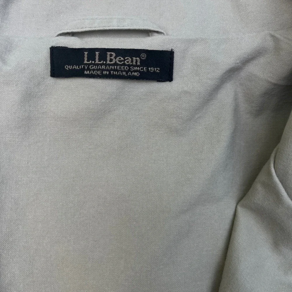 LL Bean Mens 44 Reg Khaki Cotton Blazer 80s Classic Fashion Shoulder Pads Jacket